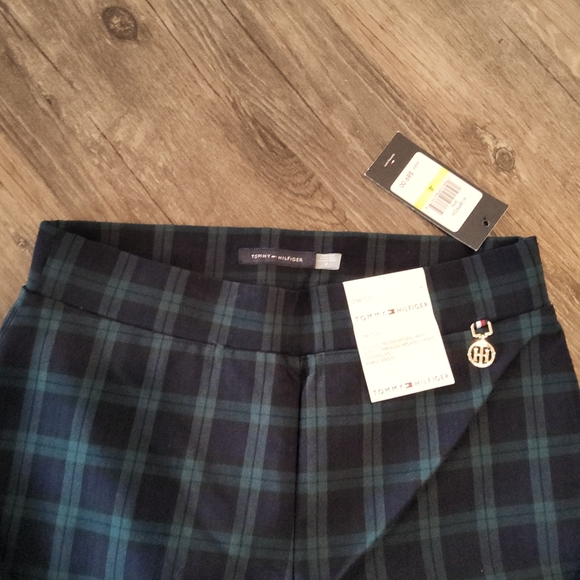 Tommy Hilfiger plaid tartan pull on skinny stretch pants - Picture 2 of 2